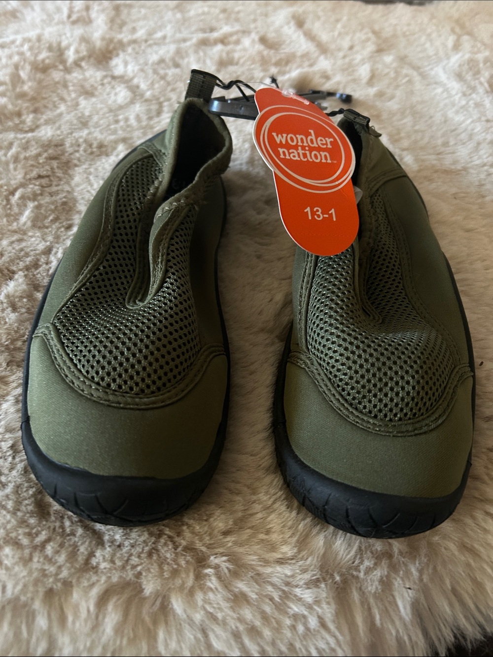 wonder nation Olive Green Mesh Water Shoes unisex size 13-1